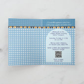 Invitation Un petit Boo est dû Code QR Gingham Bleu Clair (Intérieur)