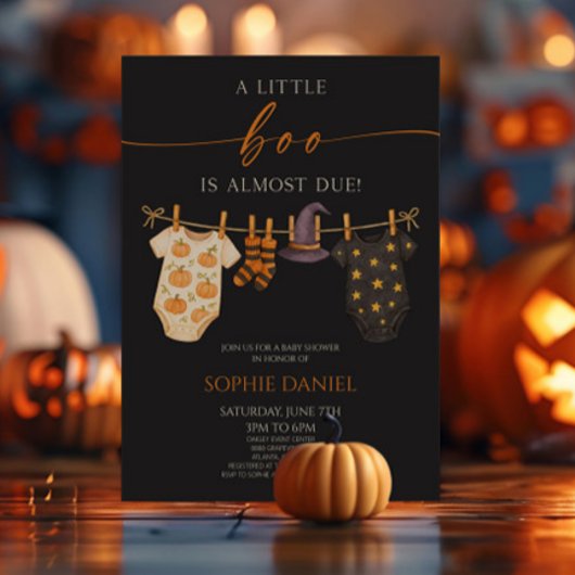 Invitation Un Petit Boo Est Presque Attendu ! Baby shower d'H