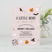 Invitation Un Petit Boo Est Presque Attendu ! Baby shower éff (Debout devant)