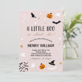 Invitation Un Petit Boo Est Presque Attendu ! Baby shower éff (Debout devant)