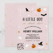 Invitation Un Petit Boo Est Presque Attendu ! Baby shower éff (Devant / Derrière)