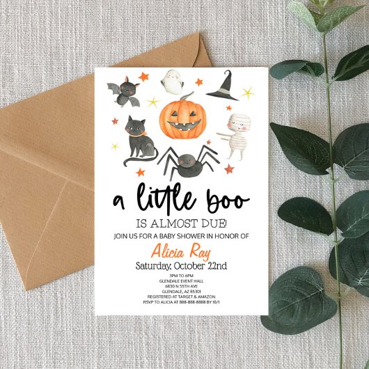 Invitation Un Petit Boo Est Presque Attendu ! Baby shower Hal