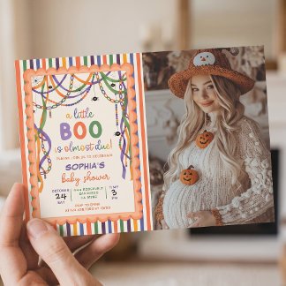 Invitation Un petit boo est presque dû Colorée Baby Shower