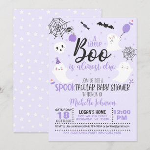 Invitation Un Petit Boo est presque dû - Fille (Wh/Purple)