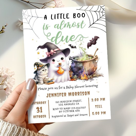 Invitation Un Petit Boo est presque DUE ! Baby shower d'Hallo