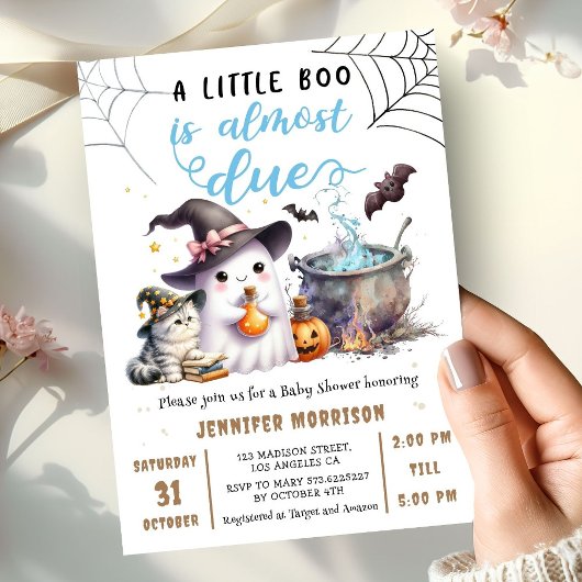 Invitation Un Petit Boo est presque DUE ! Baby shower d'Hallo