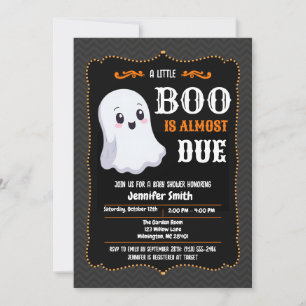 Invitation Un Petit Boo Est Presque Prêt Mignon Fantôme Hallo