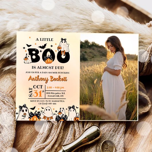 Invitation Un petit Boo Halloween Baby shower