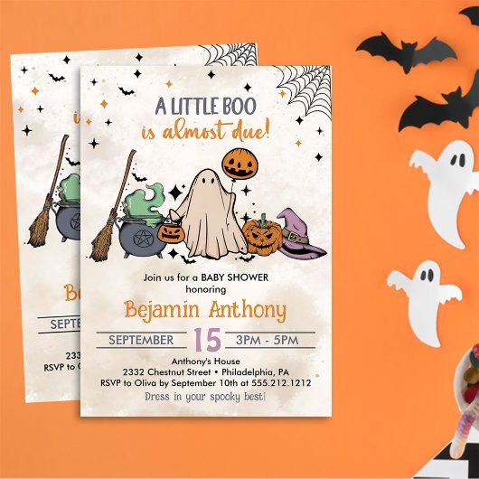 Invitation Un petit Boo Halloween Baby shower