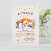 Invitation Un Petit Boo Halloween Baby shower Fantôme mignon (Debout devant)