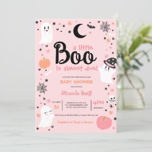 Invitation Un Petit Boo Joli Baby shower rose Fantôme Hallowe