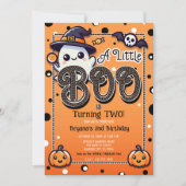 Invitation Un petit Boo Pois Halloween fête d'anniversaire (Devant)