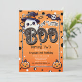 Invitation Un petit Boo Pois Halloween fête d'anniversaire (Debout devant)