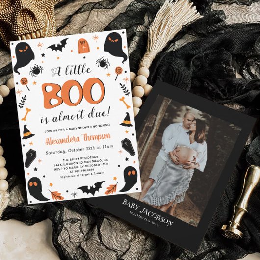 Invitation Un petit Boo presque attendu Baby shower d'Hallowe