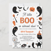 Invitation Un petit Boo presque attendu Baby shower d'Hallowe (Devant)