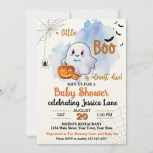 Invitation Un Petit Boo Se Trouve Sur Le Chemin Du Baby showe