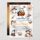 Invitation Un petit Boo Spooky à l'aquarelle est presque dû B (Devant / Derrière)