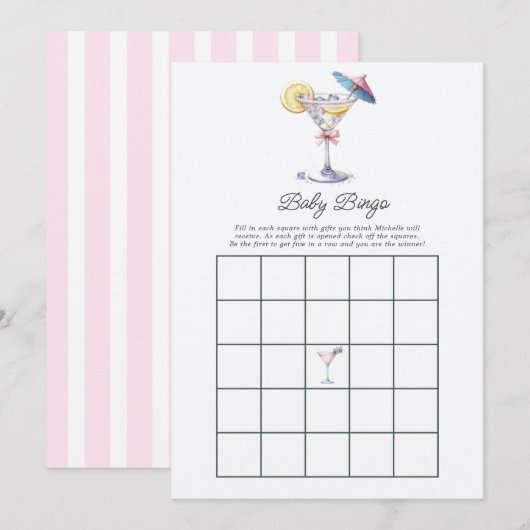 Invitation Un petit bout arrive Jeu de Bingo Bébé (Devant / Derrière)