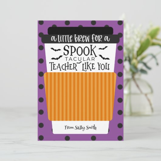 Invitation Un petit brassin pour un café de professeur fantas (Debout devant)