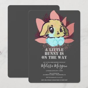 Invitation Un Petit Bunny Baby shower Gray