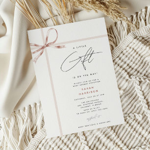 Invitation Un petit cadeau' Ruban de nœud papillon neutre Bab