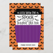 Invitation Un petit café pour le professeur Porte-carte cadea (Devant / Derrière)