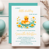 Invitation Un Petit Canard Doux Se Trouve Sur Le Chemin Du Ba