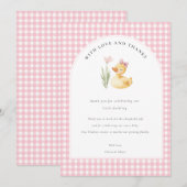 Invitation Un Petit Caneton Est en Route Fête de Bébé Canard (Devant / Derrière)