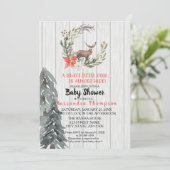 Invitation Un Petit Cerf Est Presque Là Baby shower (Debout devant)