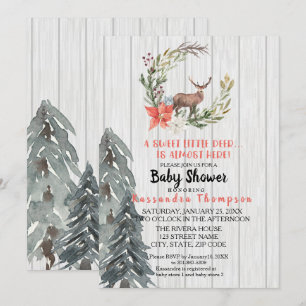 Invitation Un Petit Cerf Est Presque Là Baby shower