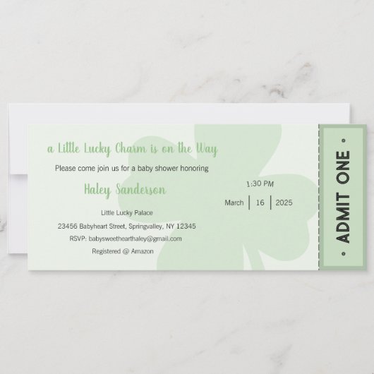 Invitation Un petit charme chanceux est sur le chemin Invitat (Devant)