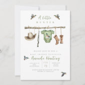 Invitation Un petit chasseur est en route pour le baby shower (Devant)