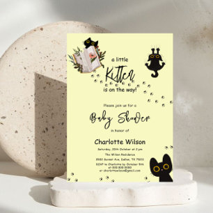 Invitation Un petit chaton est en route Fête de bébé pour un 