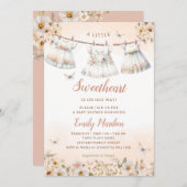 Invitation Un petit chéri Boho Vêtements Baby shower fille (Devant / Derrière)