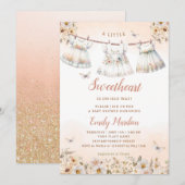 Invitation Un petit chéri Boho Vêtements Baby shower fille (Devant / Derrière)