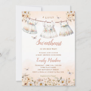 Invitation Un petit chéri Boho Vêtements Baby shower fille