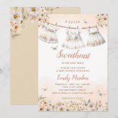 Invitation Un petit chéri Boho Vêtements Baby shower fille (Devant / Derrière)