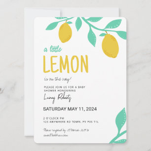 Invitation Un petit citron est en route ! Baby shower