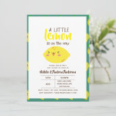 Invitation Un Petit Citron Sur Le Chemin Baby shower Jaune Fr (Debout devant)