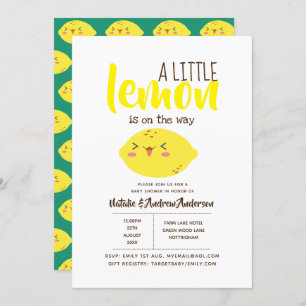 Invitation Un Petit Citron Sur Le Chemin Baby shower Jaune Fr
