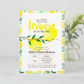 Invitation Un Petit Citron Sur Le Chemin Baby shower Jaune Fr (Debout devant)