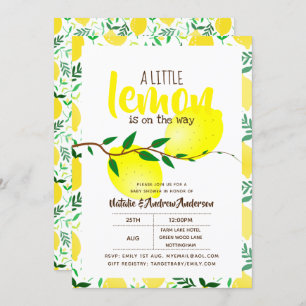 Invitation Un Petit Citron Sur Le Chemin Baby shower Jaune Fr