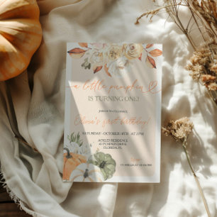 Invitation Un Petit Citrouille Anniversaire d'automne