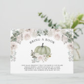 Invitation Un Petit Citrouille Anniversaire Sage Floral (Debout devant)