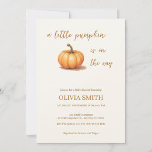 Invitation Un Petit Citrouille Arrive, Automne, Baby Shower