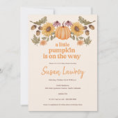 Invitation Un Petit Citrouille Automne Automne Automne Baby s (Devant)