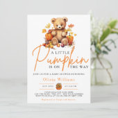 Invitation Un Petit Citrouille Automne Automne Automne Baby s (Debout devant)