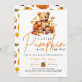 Invitation Un Petit Citrouille Automne Automne Automne Baby s (Devant / Derrière)