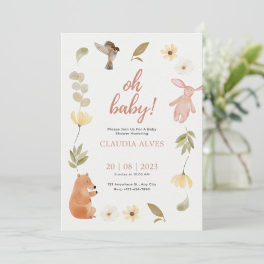 Invitation Un Petit Citrouille Automne Automne Automne baby s (Debout devant)