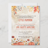 Invitation Un Petit Citrouille Automne Automne Automne Baby s (Devant)